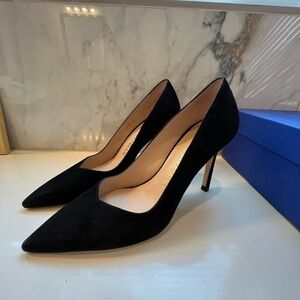 Stuart Weitzman Anny 70 Black Suede Pumps, size 37 (6.5B)
